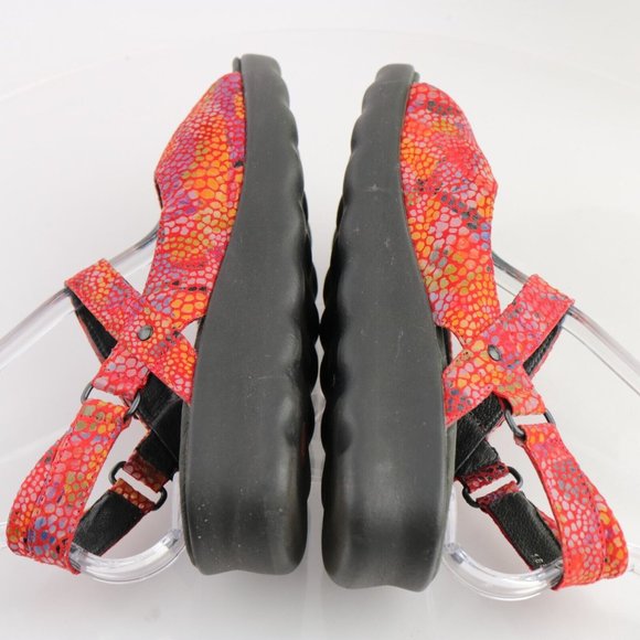 Wolky Women's Pitchu Adjustable Sandal Size 40 9 Red Multicolor Fantasy Comfy - Picture 9 of 11